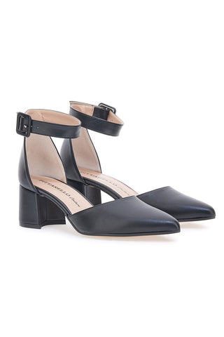 Schwarze Pumps mit Riemen Pittarello Couture 8017