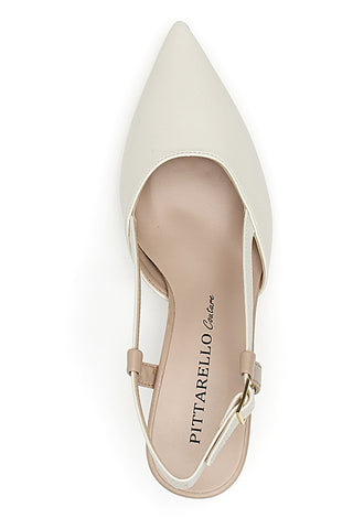 Cremefarbener Slingback-Dekolleté Pittarello Couture 506P