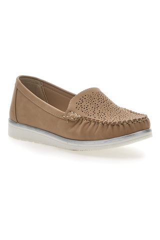 Khaki-Loafer mit perforiertem Obermaterial Plocadi 04