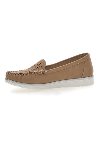 Khaki-Loafer mit perforiertem Obermaterial Plocadi 04