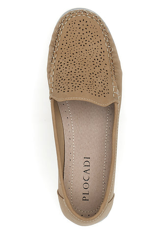 Khaki-Loafer mit perforiertem Obermaterial Plocadi 04