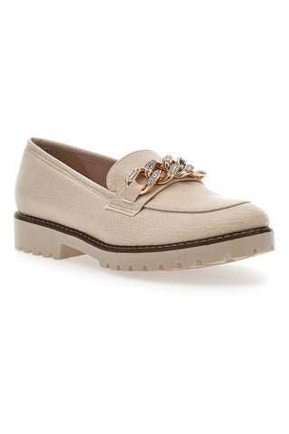 Mocassini Panna con Catenella Pittarello Glam 3640