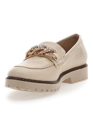 Mocassini Panna con Catenella Pittarello Glam 3640