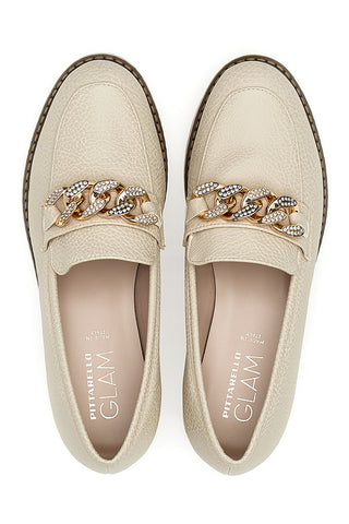 Mocassini Panna con Catenella Pittarello Glam 3640