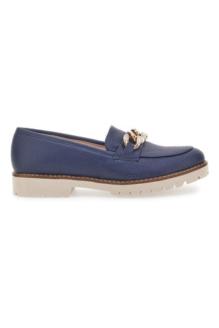 Blaue Mokassins mit Kette Pittarello Glam 3640