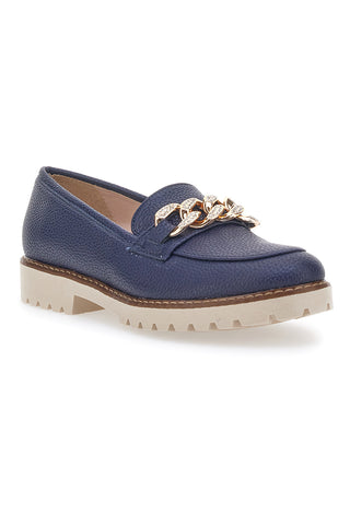 Mocassini Blu con Catenella Pittarello Glam 3640