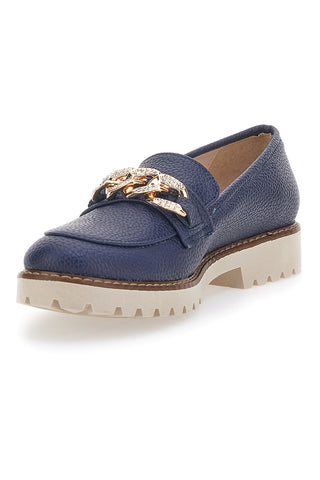 Mocassini Blu con Catenella Pittarello Glam 3640