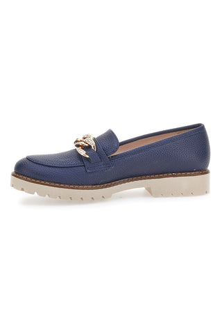 Mocassini Blu con Catenella Pittarello Glam 3640
