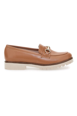 Braune Slipper mit goldenem Bit Pittarello Glam 3252