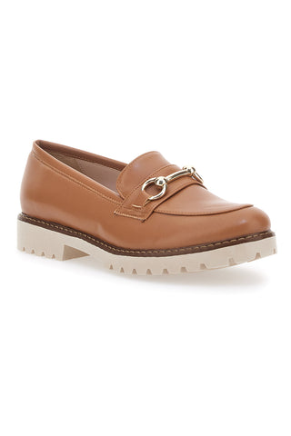 Mocassini Marroni Con Morsetto Dorato Pittarello Glam 3252