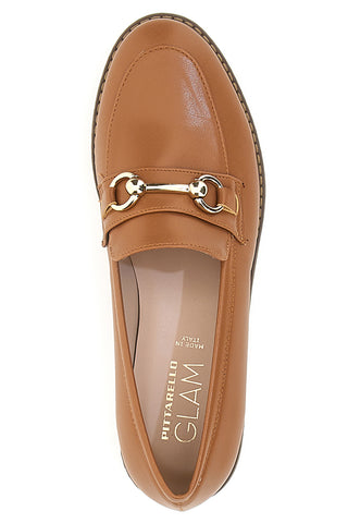 Mocassini Marroni Con Morsetto Dorato Pittarello Glam 3252