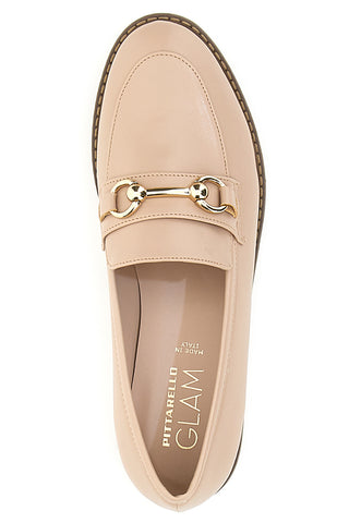 Mocassini Nude Con Morsetto Dorato Pittarello Glam 3252