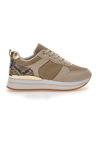 Prima Riga 424 Beige Plateau-Sneaker