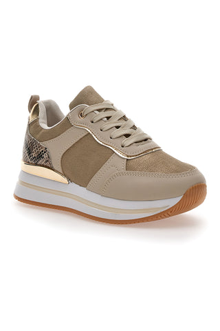Prima Riga 424 Beige Plateau-Sneaker