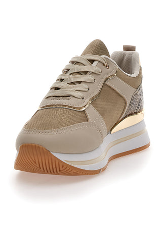 Prima Riga 424 Beige Plateau-Sneaker