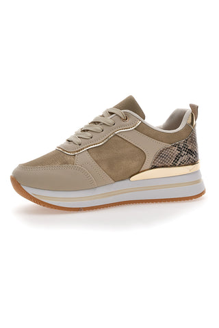 Sneakers con Platform Beige Prima Riga 424
