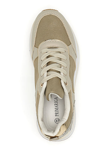 Sneakers con Platform Beige Prima Riga 424