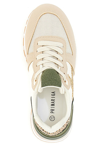 Sneakers Beige e Verdi con Platform Prima Riga 461