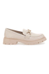 Cremefarbene Slipper mit goldenem Bit First Lady 418
