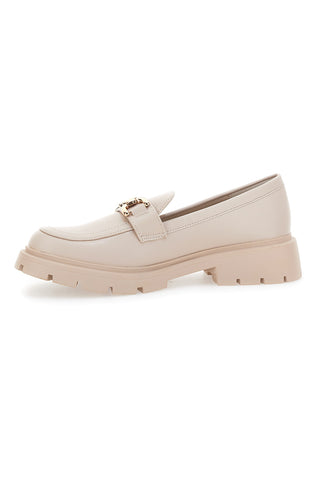 Cremefarbene Slipper mit goldenem Bit First Lady 418