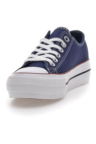 Me & Me 1878 Blaue Canvas-Sneaker mit Schnürsenkeln