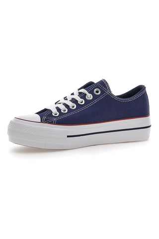 Me & Me 1878 Blaue Canvas-Sneaker mit Schnürsenkeln