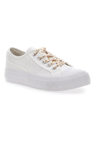 Sneakers Bianche in Tela con Lacci Colorati Me & Me 1878