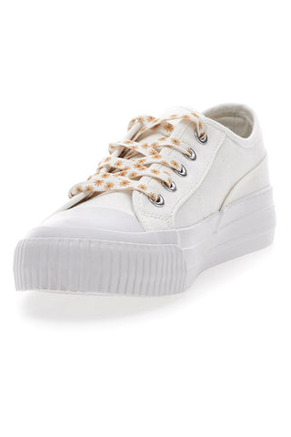 Sneakers Bianche in Tela con Lacci Colorati Me & Me 1878