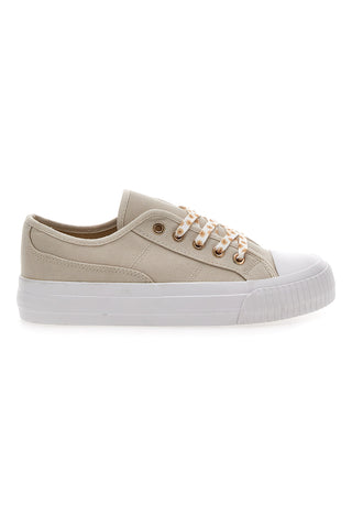Me & Me 1878 cremefarbene Canvas-Sneaker