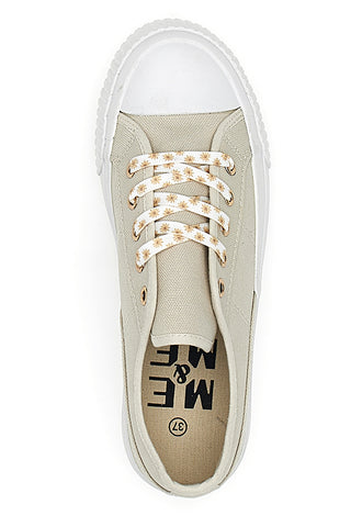 Me & Me 1878 cremefarbene Canvas-Sneaker