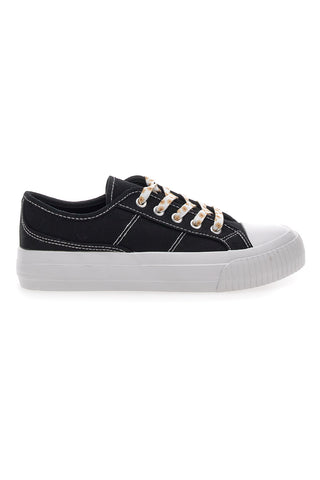 Me & Me 1878 schwarze Canvas-Sneaker mit Schnürsenkeln