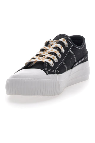 Me & Me 1878 schwarze Canvas-Sneaker mit Schnürsenkeln
