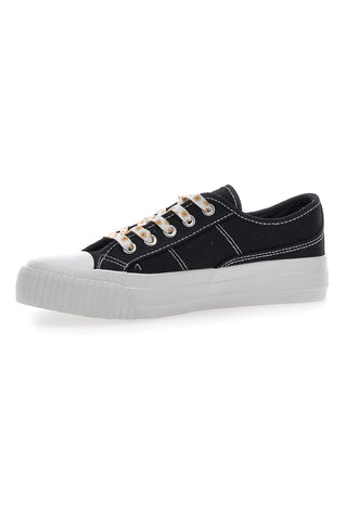 Me & Me 1878 schwarze Canvas-Sneaker mit Schnürsenkeln