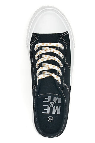 Me & Me 1878 schwarze Canvas-Sneaker mit Schnürsenkeln