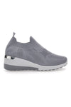 Graue Slip-On-Sneaker mit Keilabsatz Prima Riga 432