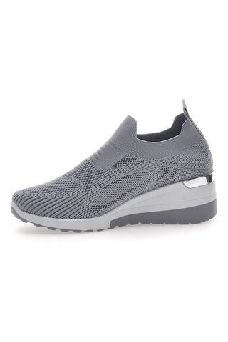 Graue Slip-On-Sneaker mit Keilabsatz Prima Riga 432