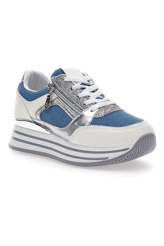 Weiße Turnschuhe mit Prima Riga 428-Plattform