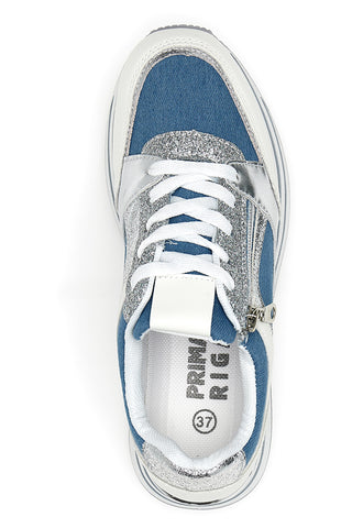 Weiße Turnschuhe mit Prima Riga 428-Plattform