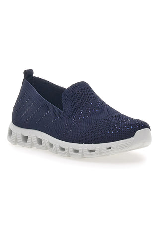Blaue Slip-On-Sneaker mit Strasssteinen Prima Riga 471