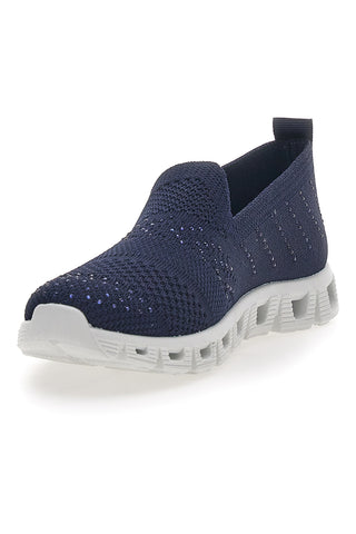Blaue Slip-On-Sneaker mit Strasssteinen Prima Riga 471