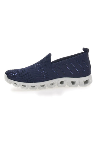 Blaue Slip-On-Sneaker mit Strasssteinen Prima Riga 471