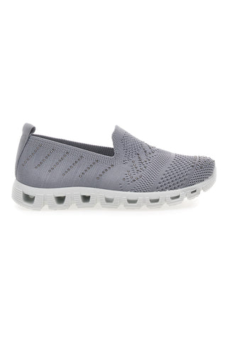 Graue Slip-On-Sneaker mit Strasssteinen Prima Riga 471