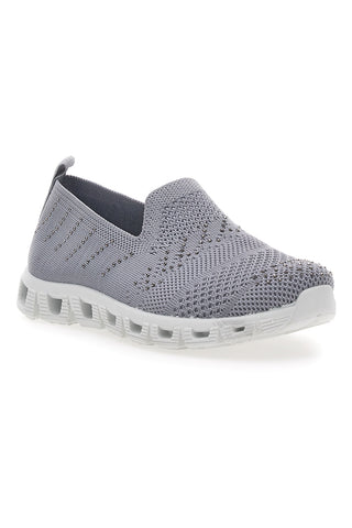 Sneakers Slip-On Grigie con Strass Prima Riga 471