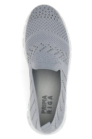 Graue Slip-On-Sneaker mit Strasssteinen Prima Riga 471
