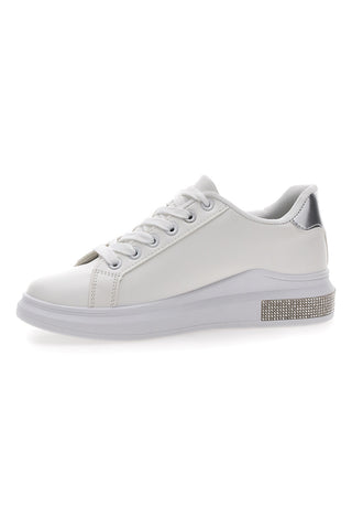 Sneakers Bianche Con Dettagli Argentati Prima Riga 460