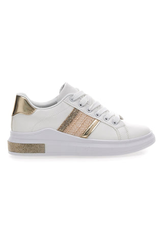 Weiße Turnschuhe mit goldenen Details Prima Riga 460