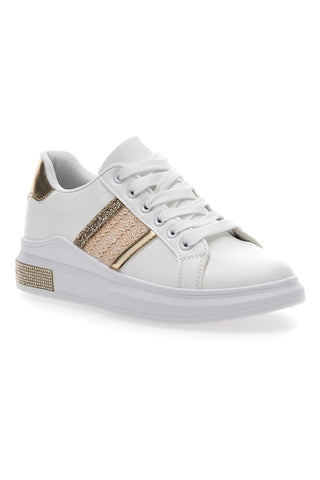 Weiße Turnschuhe mit goldenen Details Prima Riga 460