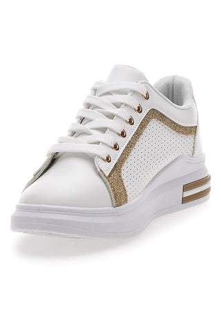 Sneakers Bianche Con Dettagli Leopardati Prima Riga 435