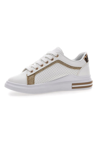 Sneakers Bianche Con Dettagli Leopardati Prima Riga 435