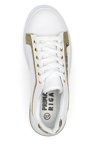 Sneakers Bianche Con Dettagli Leopardati Prima Riga 435